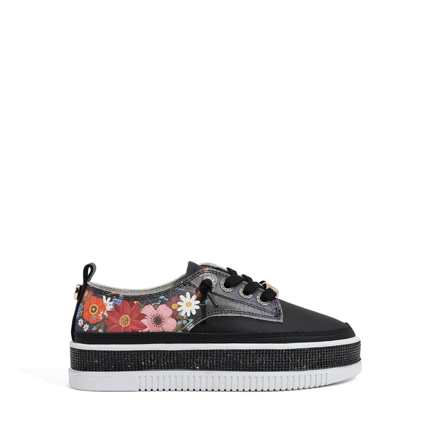 ZAPATILLA DE PIEL CON PLATAFORMA Y PEDRERÍA (DREAM COMES TRUE)