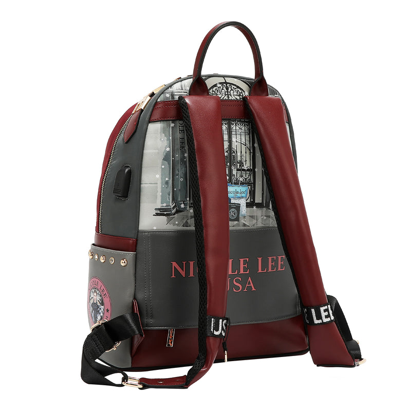 MOCHILA PARA PORTÁTIL CON PUERTO DE CARGA USB (MODA SNOWFLAKE)