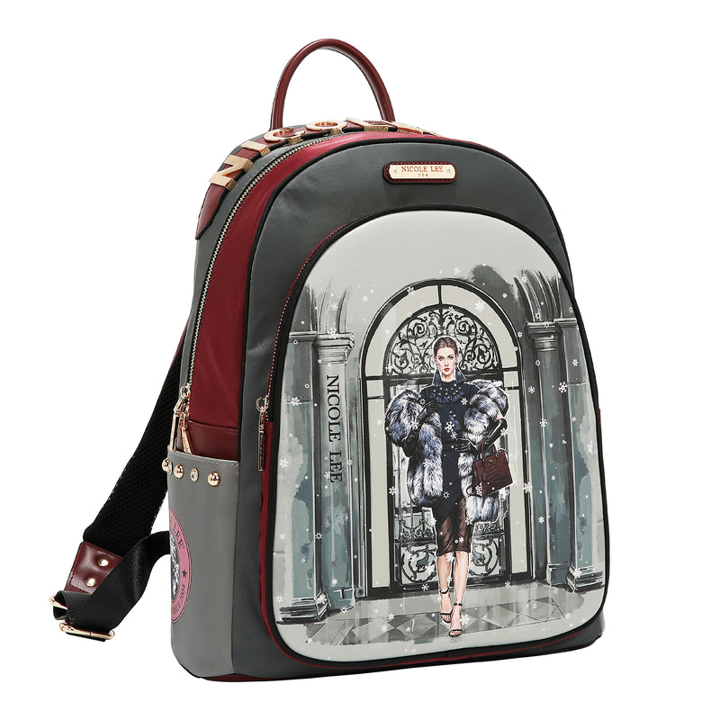 MOCHILA PARA PORTÁTIL CON PUERTO DE CARGA USB (MODA SNOWFLAKE)