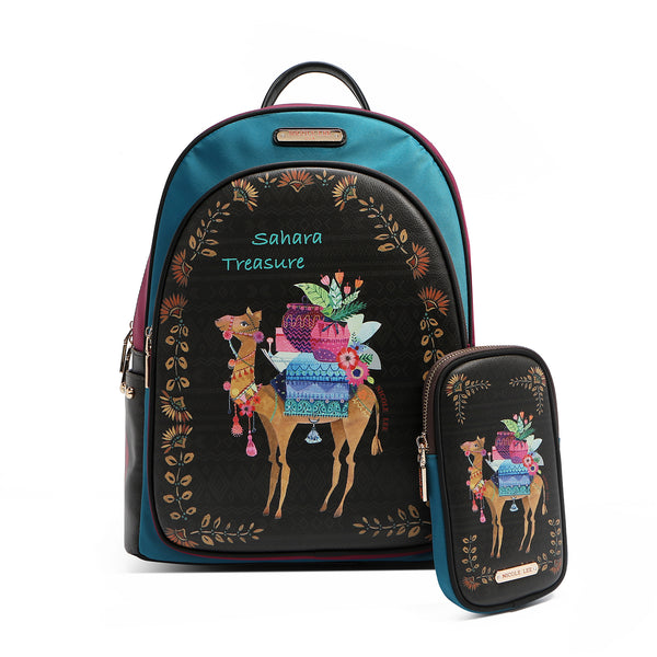 Portable backpack with USB cargo port (Sahara Treasure)