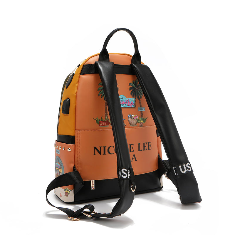 LAPTOP BACKPACK WITH USB CHARGING PORT (<tc>SUN & SAND</tc>)