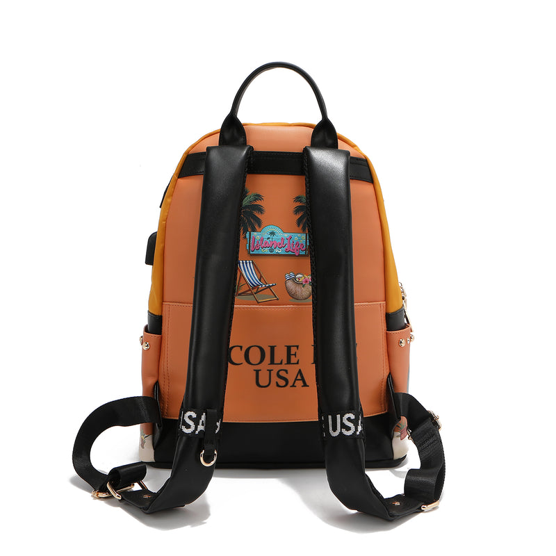 LAPTOP BACKPACK WITH USB CHARGING PORT (<tc>SUN & SAND</tc>)