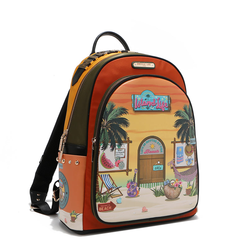 LAPTOP BACKPACK WITH USB CHARGING PORT (<tc>SUN & SAND</tc>)