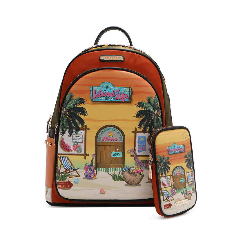 LAPTOP BACKPACK WITH USB CHARGING PORT (<tc>SUN & SAND</tc>)