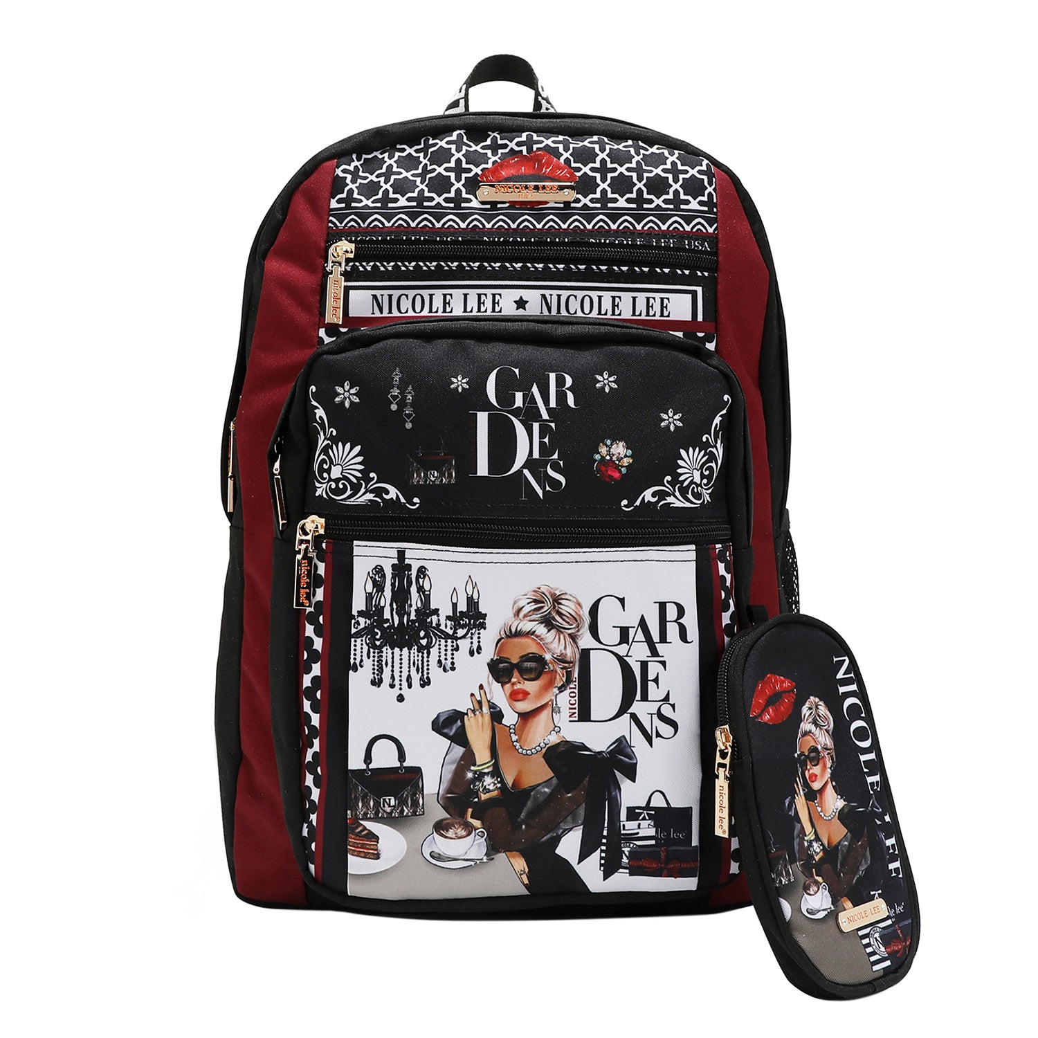 NYLON BACKPACK + CASE <tc><tc>Lady in black</tc></tc>