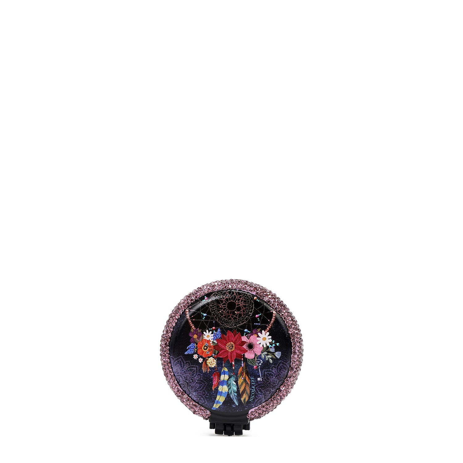 COMPACT MIRROR WITH BRUSH AND RHINESTONE (<tc>DREAM COMES TRUE</tc>)