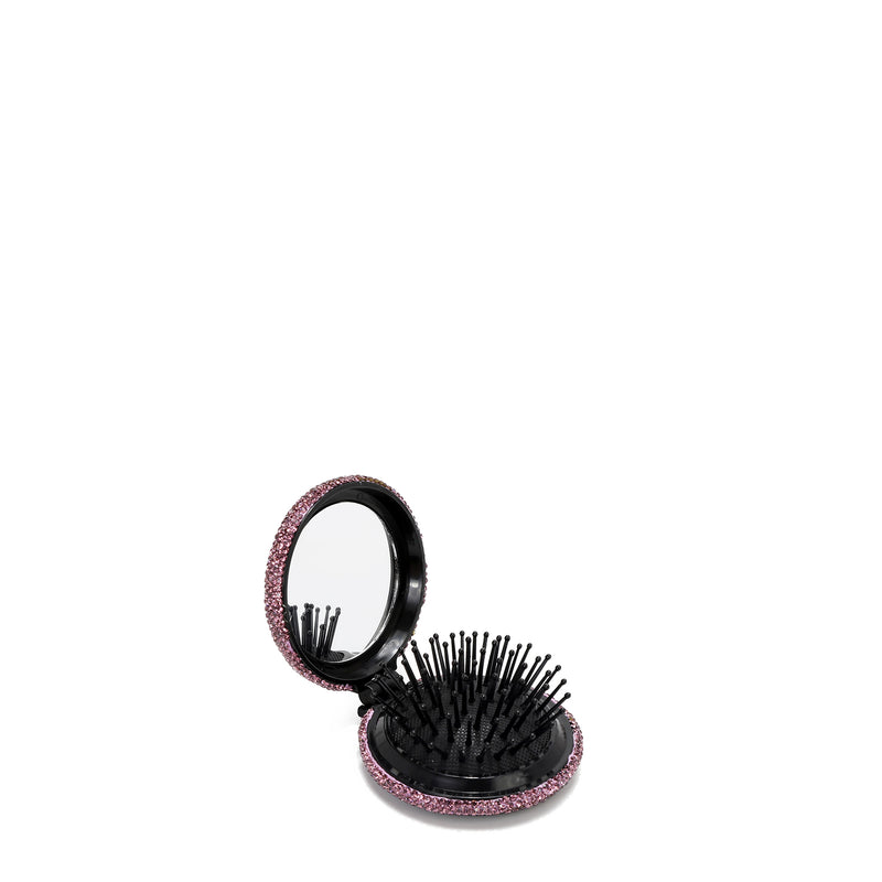 COMPACT MIRROR WITH BRUSH AND RHINESTONE (<tc>SUN & SAND</tc>)