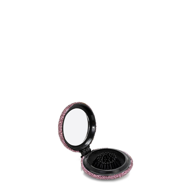 COMPACT MIRROR WITH BRUSH AND RHINESTONE (<tc>SUN & SAND</tc>)
