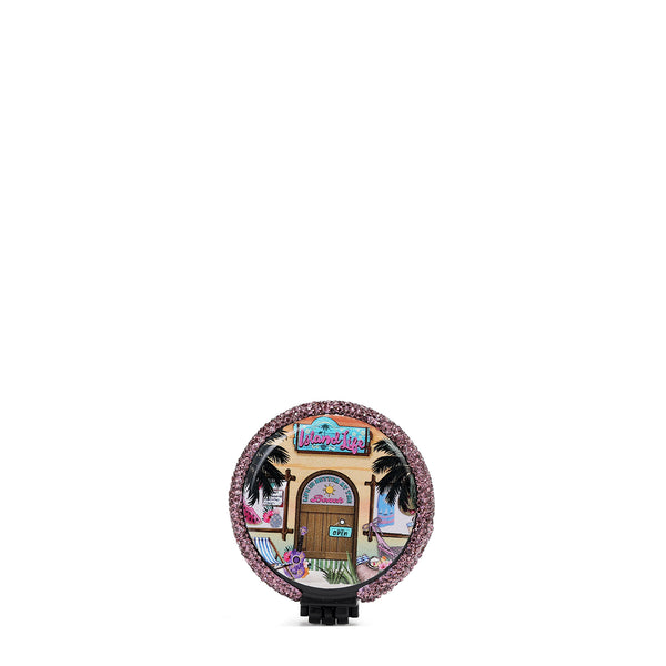 COMPACT MIRROR WITH BRUSH AND RHINESTONE (<tc>SUN & SAND</tc>)
