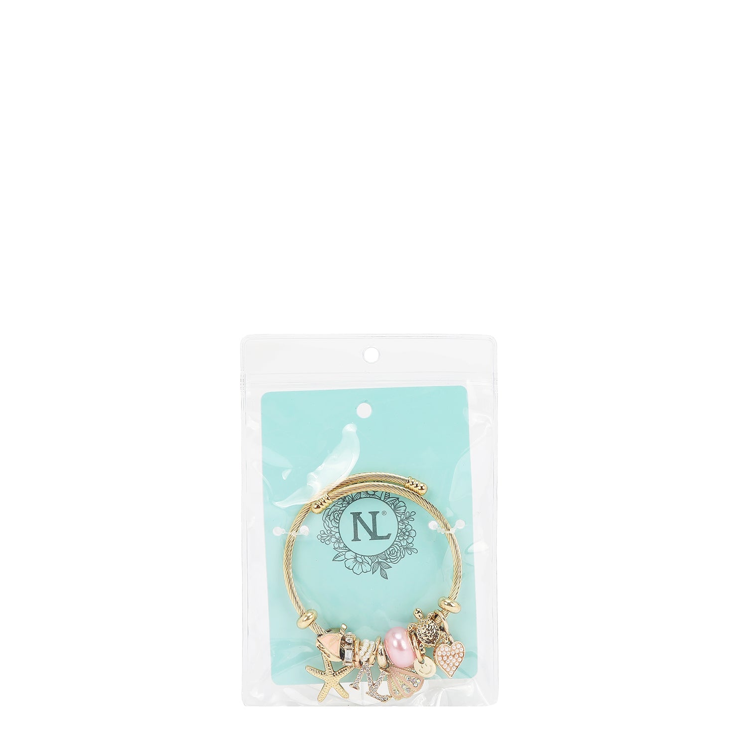 PULSERA DE CABLE CON DIJE (ROSA)