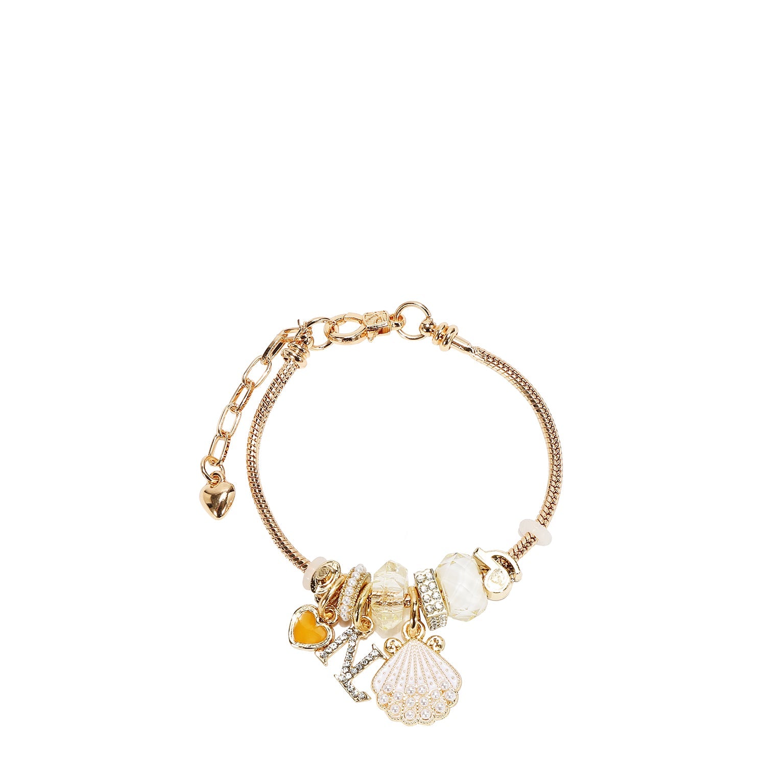 PULSERA DE CADENA CON DIJE (BLANCO)