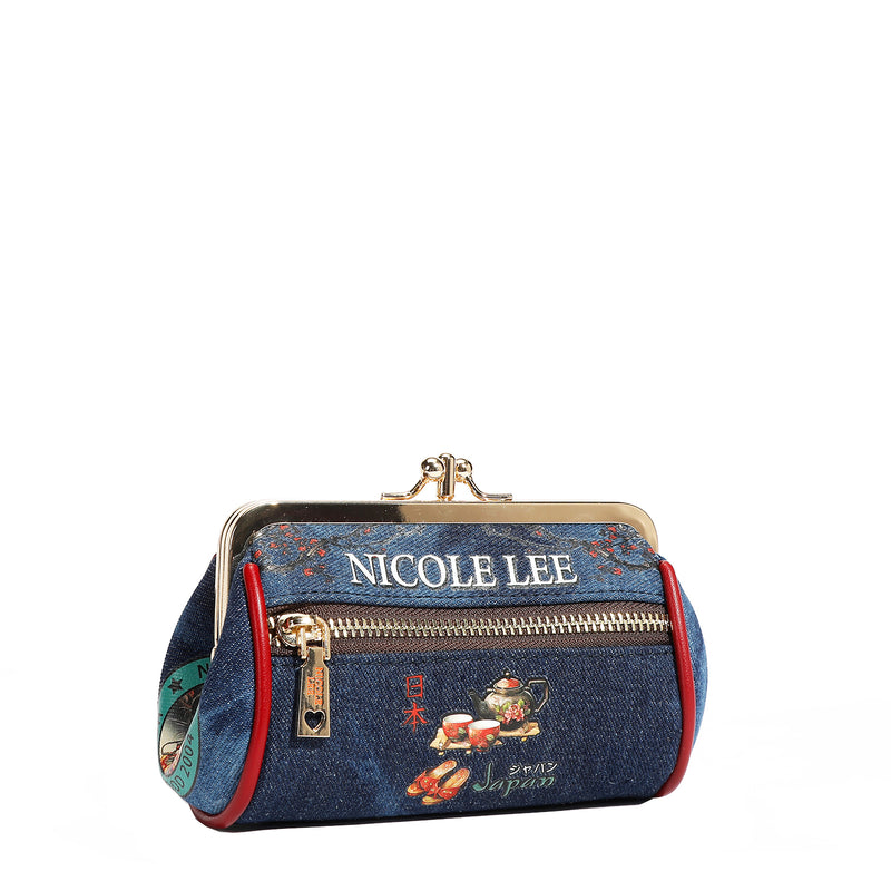 MINI PURSE WITH CLASP AND DENIM STRAP (<tc>AKIKO LA BELLEZA</tc>)