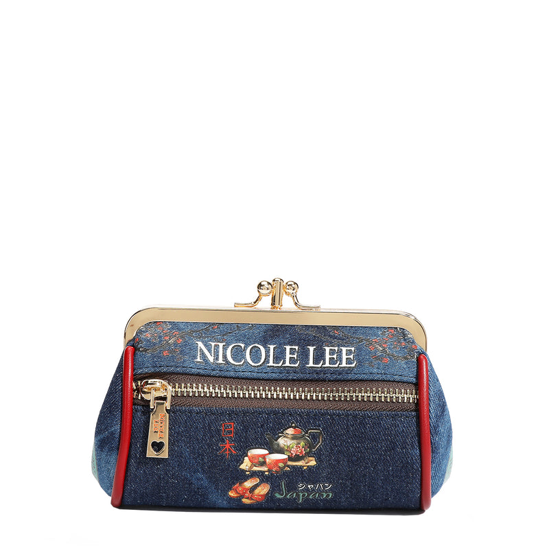 MINI PURSE WITH CLASP AND DENIM STRAP (<tc>AKIKO LA BELLEZA</tc>)