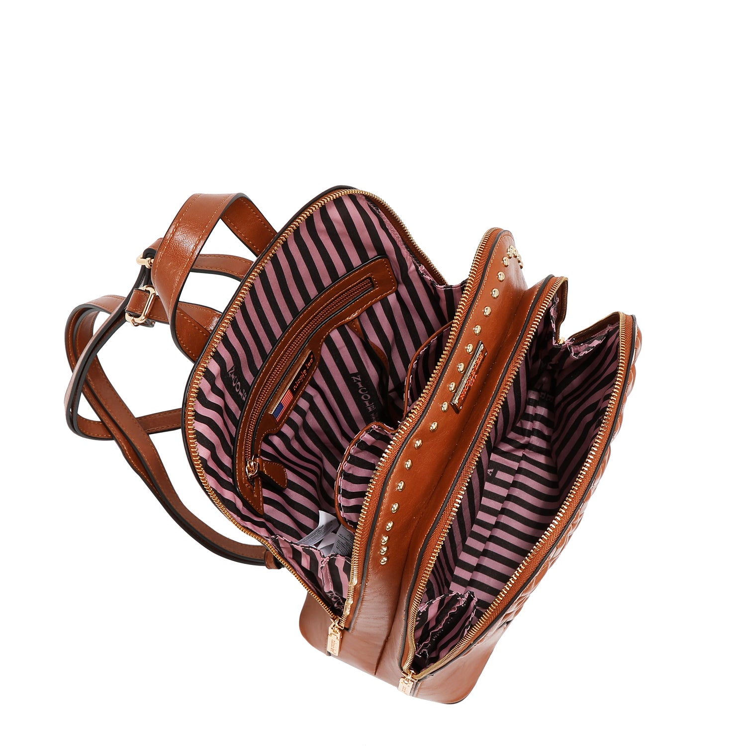 MOCHILA CON LOGOTIPO EN RELIEVE (MARRON)