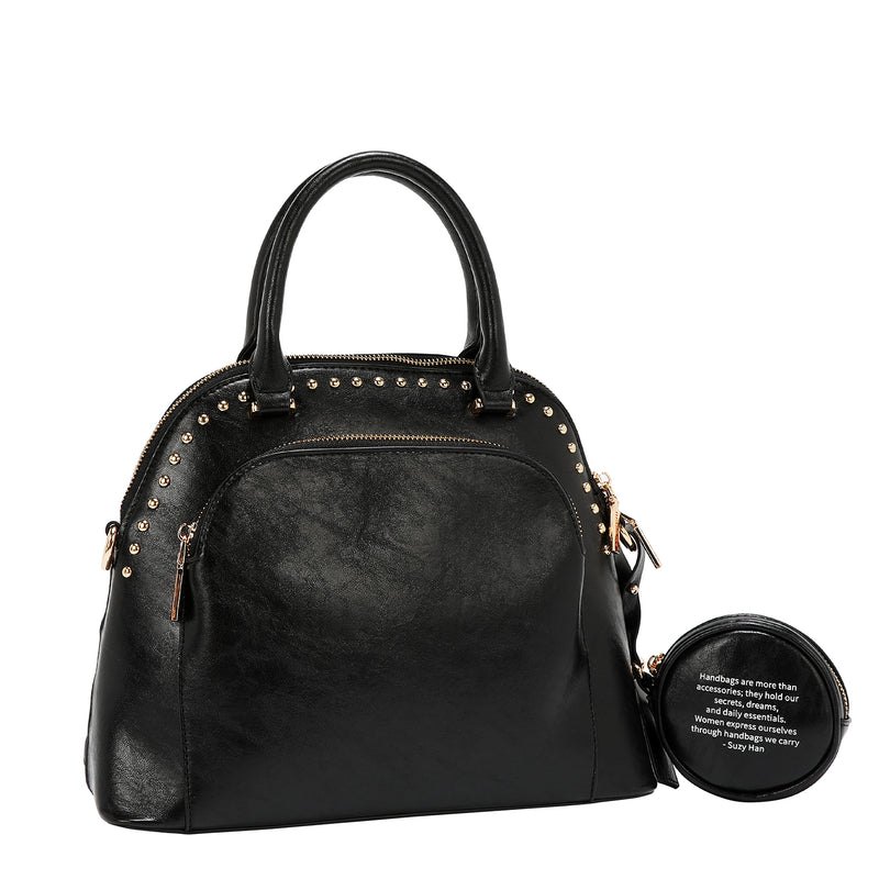 BOLSA CON CÚPULA CON LOGOTIPO EN RELIEVE (NEGRO)