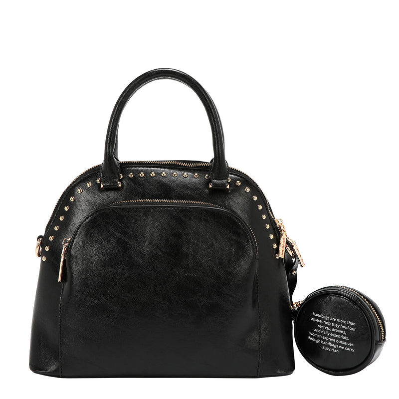 BOLSA CON CÚPULA CON LOGOTIPO EN RELIEVE (NEGRO)
