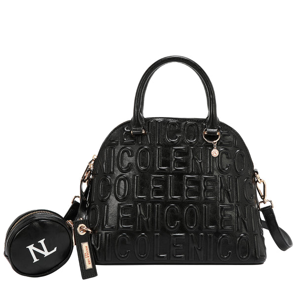 BOLSA CON CÚPULA CON LOGOTIPO EN RELIEVE (NEGRO)