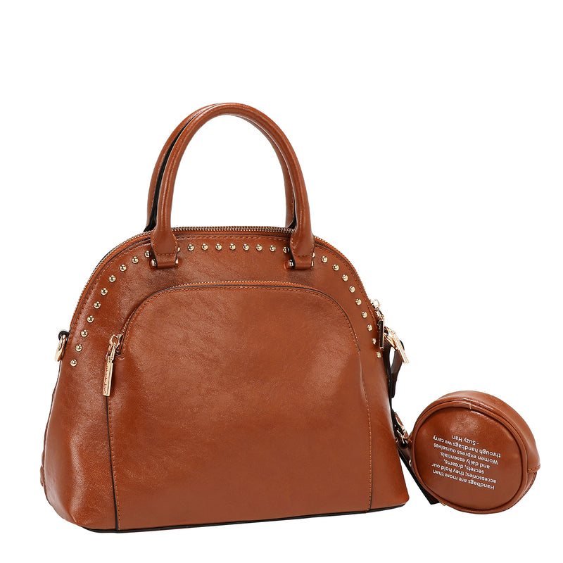 BOLSA CON CÚPULA CON LOGOTIPO EN RELIEVE (MARRON)
