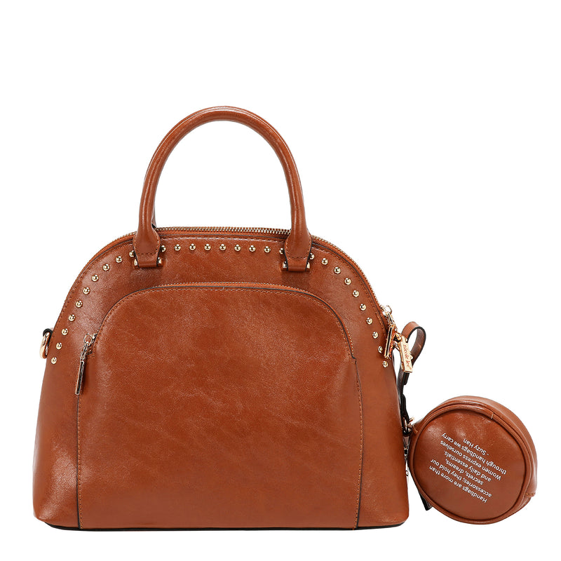 BOLSA CON CÚPULA CON LOGOTIPO EN RELIEVE (MARRON)
