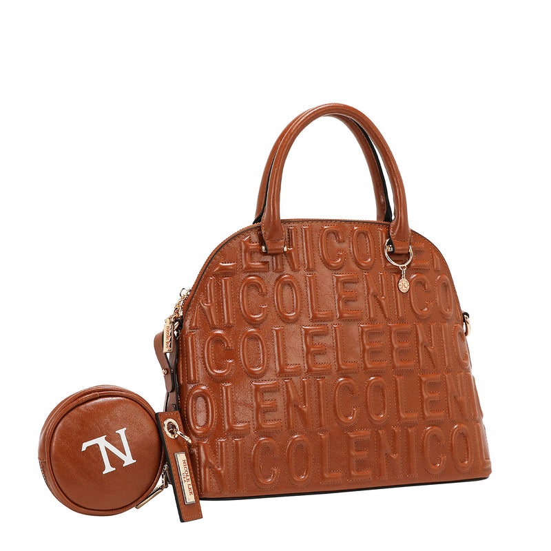 BOLSA CON CÚPULA CON LOGOTIPO EN RELIEVE (MARRON)