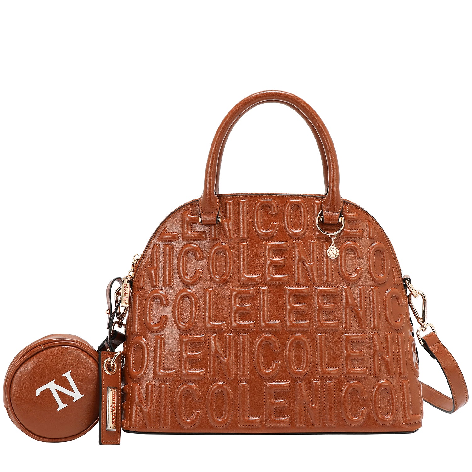 BOLSA CON CÚPULA CON LOGOTIPO EN RELIEVE (MARRON)