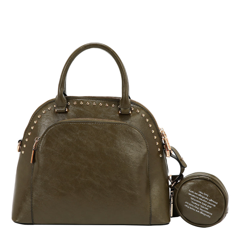 BOLSA CON CÚPULA CON LOGOTIPO EN RELIEVE (OLIVA)