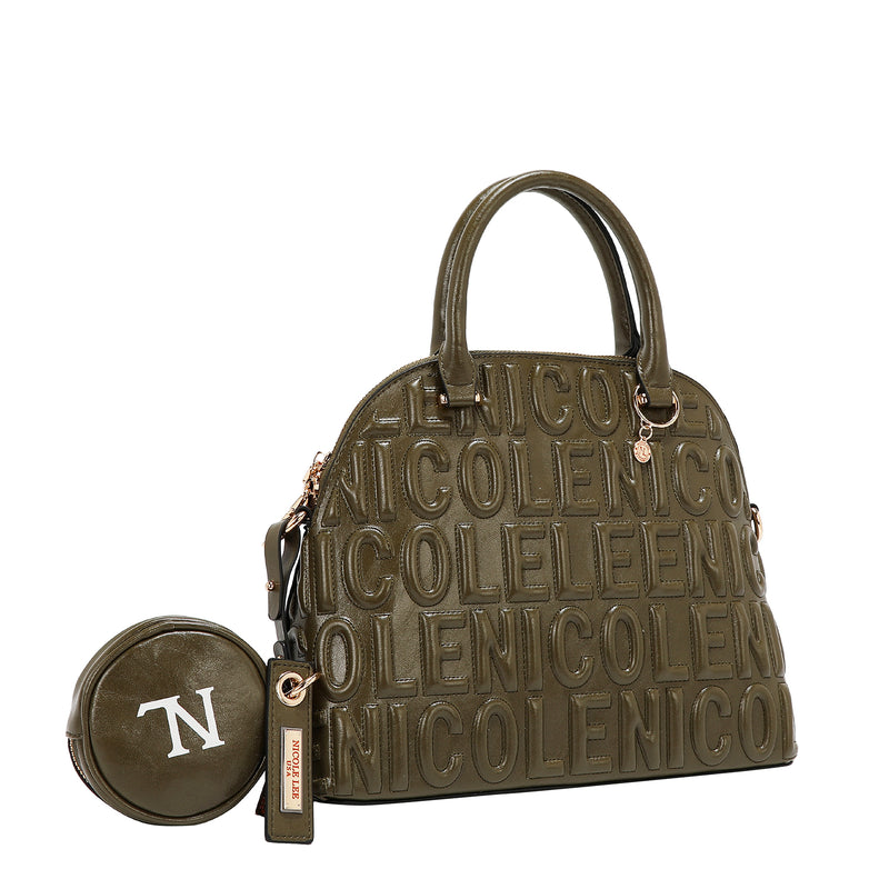 BOLSA CON CÚPULA CON LOGOTIPO EN RELIEVE (OLIVA)