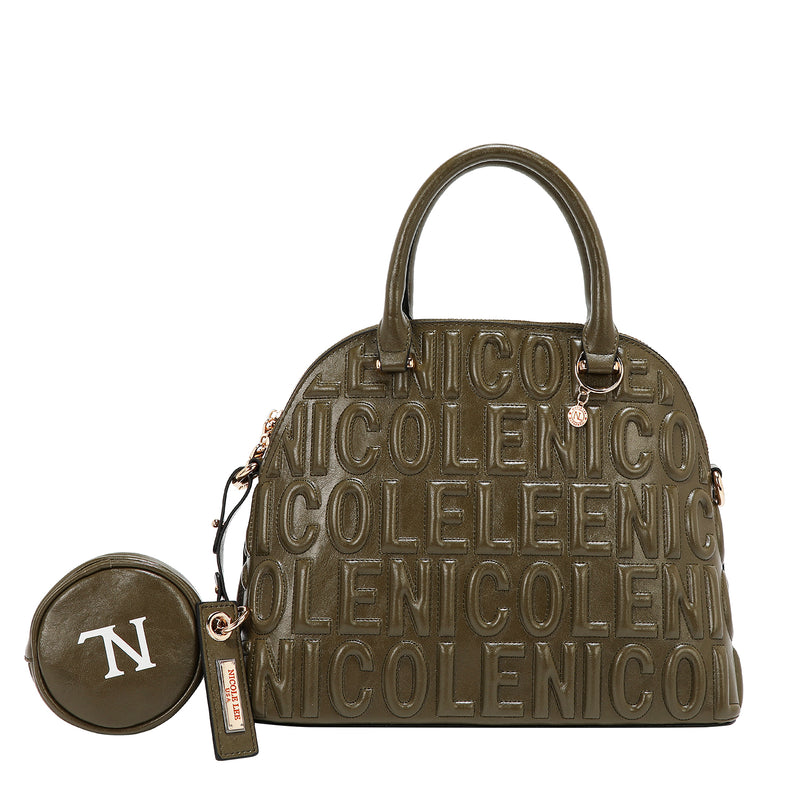 BOLSA CON CÚPULA CON LOGOTIPO EN RELIEVE (OLIVA)