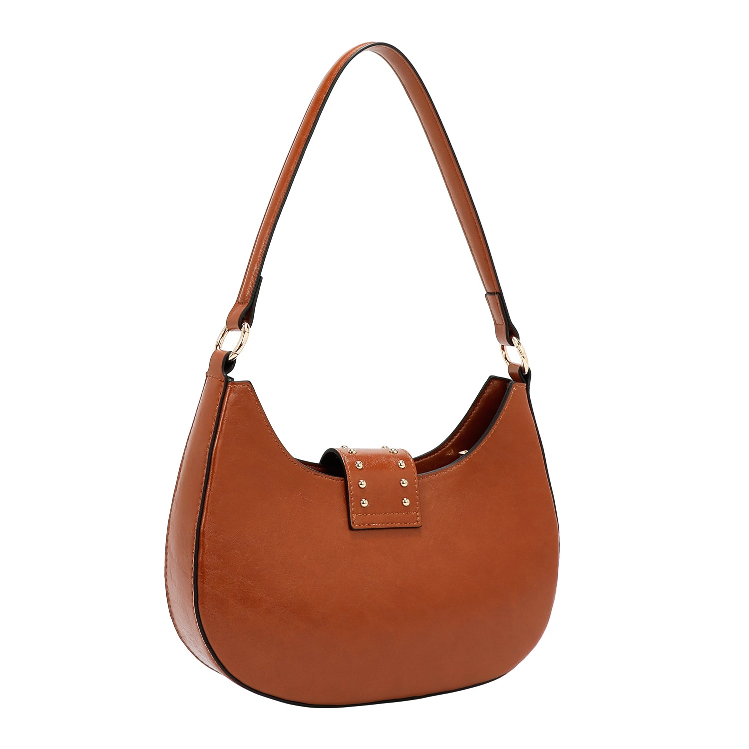 BOLSO DE HOMBRO CON LOGO EN RELIEVE (MARRON)