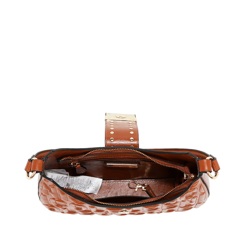 BOLSO DE HOMBRO CON LOGO EN RELIEVE (OLIVA)