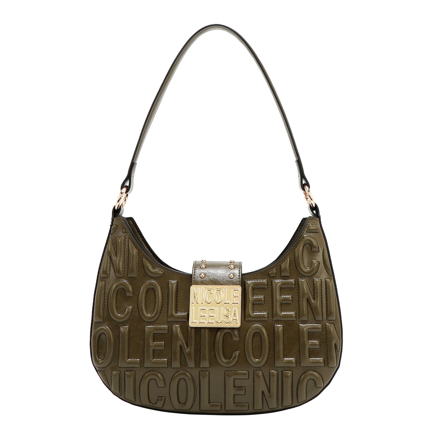 UMHÄNGETASCHE MIT GEPRÄGTEM LOGO (OLIVE)