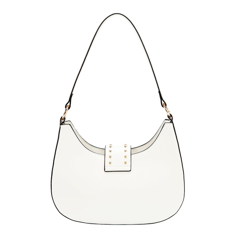 BOLSO DE HOMBRO CON LOGO EN RELIEVE (BLANCO)