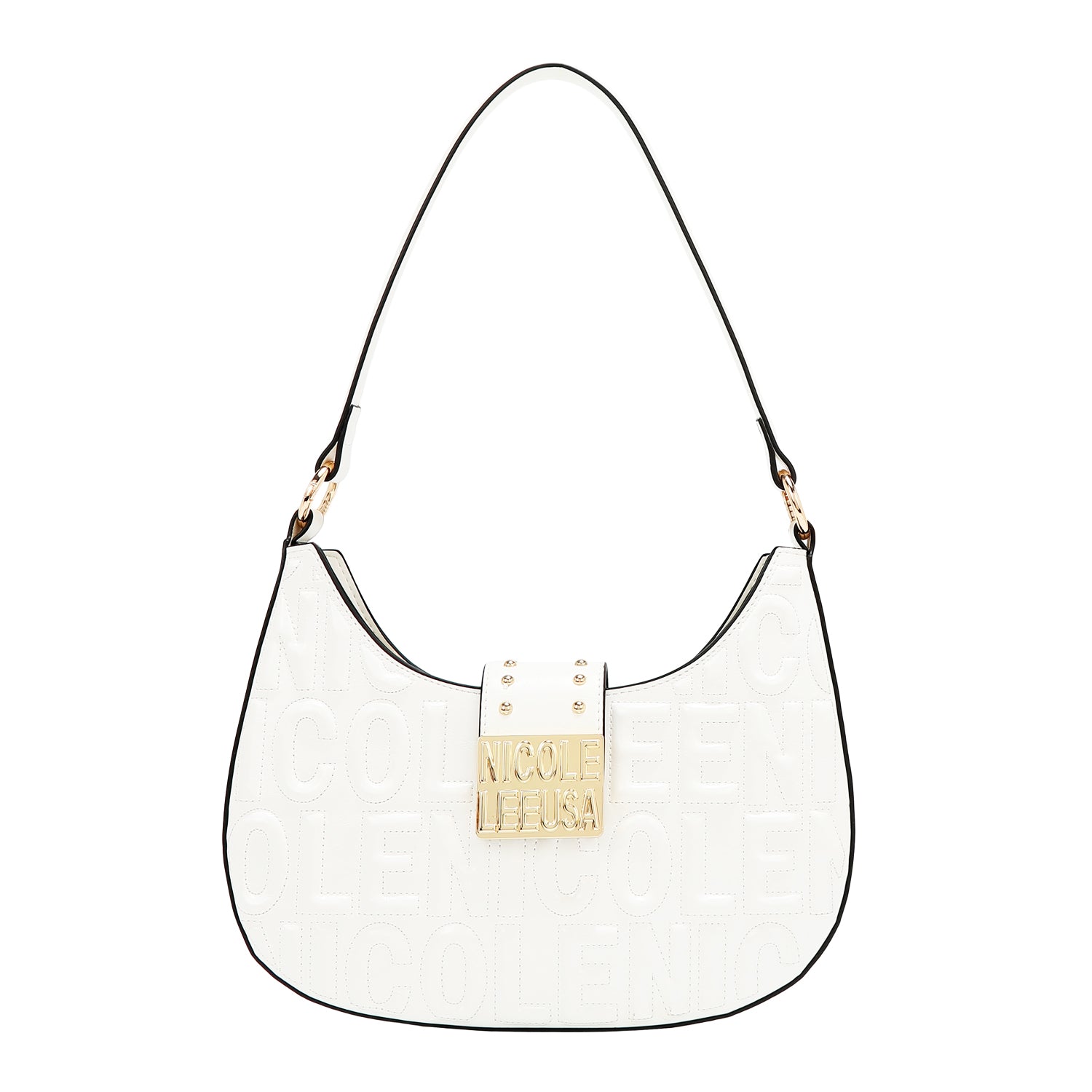 BOLSO DE HOMBRO CON LOGO EN RELIEVE (BLANCO)