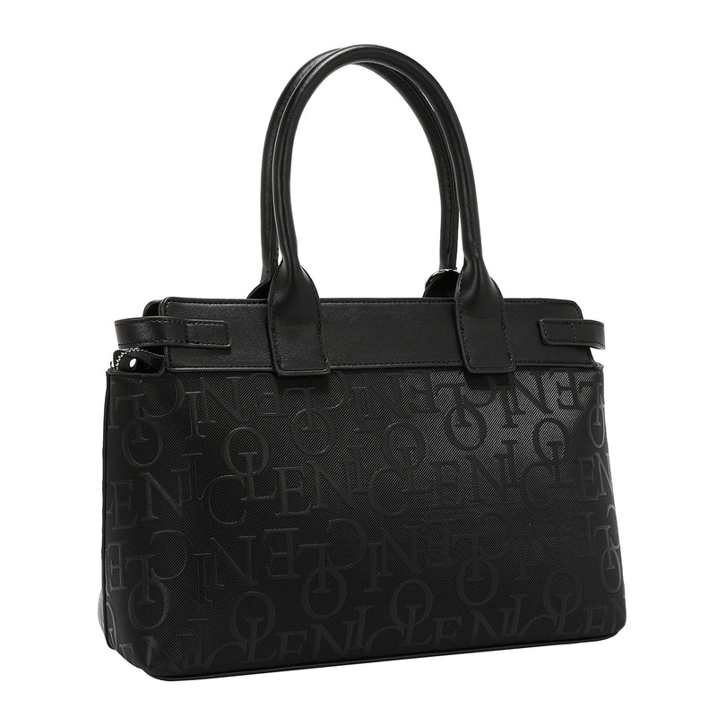 BOLSO SATCHEL ELEGANCE EN RELIEVE (NEGRO)