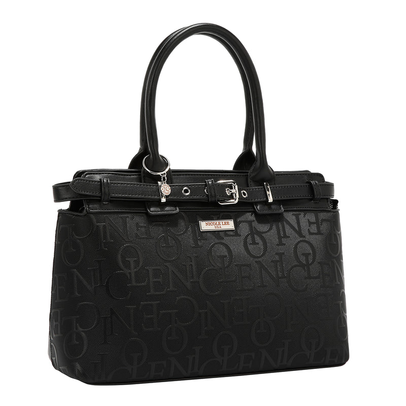 BOLSO SATCHEL ELEGANCE EN RELIEVE (NEGRO)