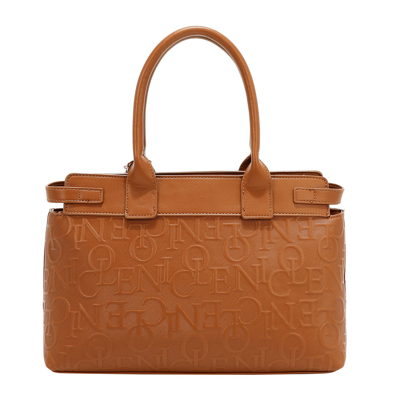 BOLSO SATCHEL ELEGANCE EN RELIEVE (MARRON)