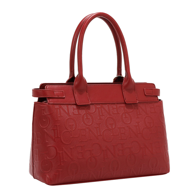 BOLSO SATCHEL ELEGANCE EN RELIEVE (ROJO)