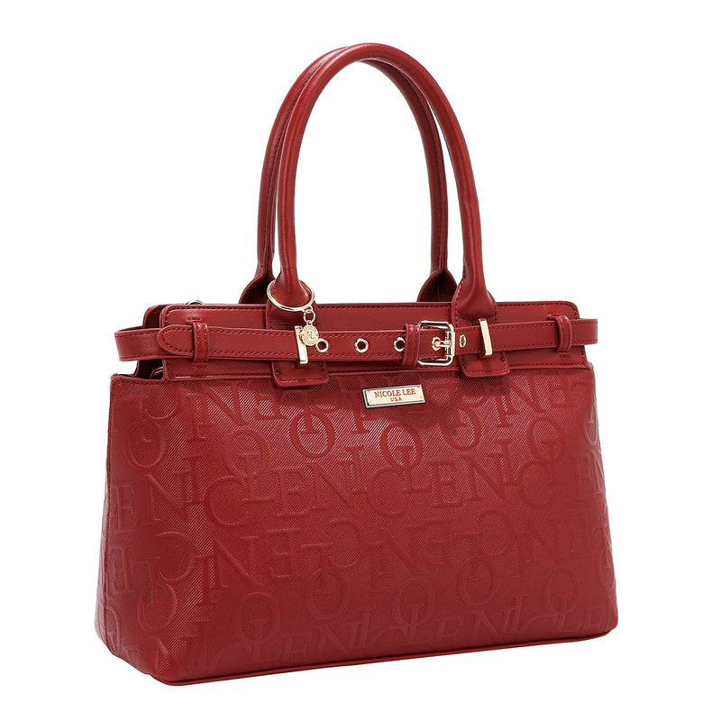 BOLSO SATCHEL ELEGANCE EN RELIEVE (ROJO)