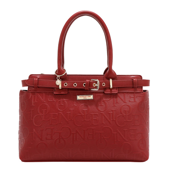 BOLSO SATCHEL ELEGANCE EN RELIEVE (ROJO)