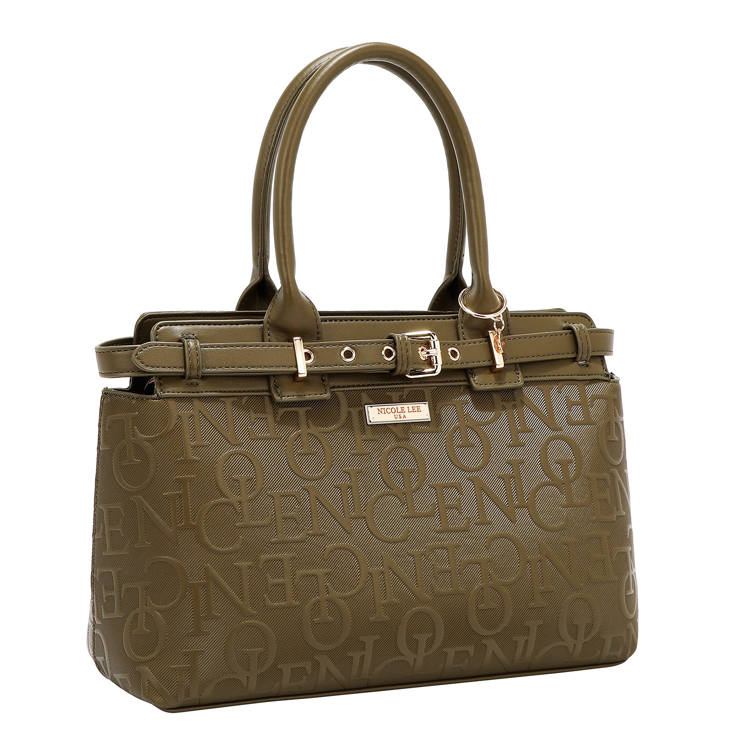 BOLSO SATCHEL ELEGANCE EN RELIEVE (OLIVA)