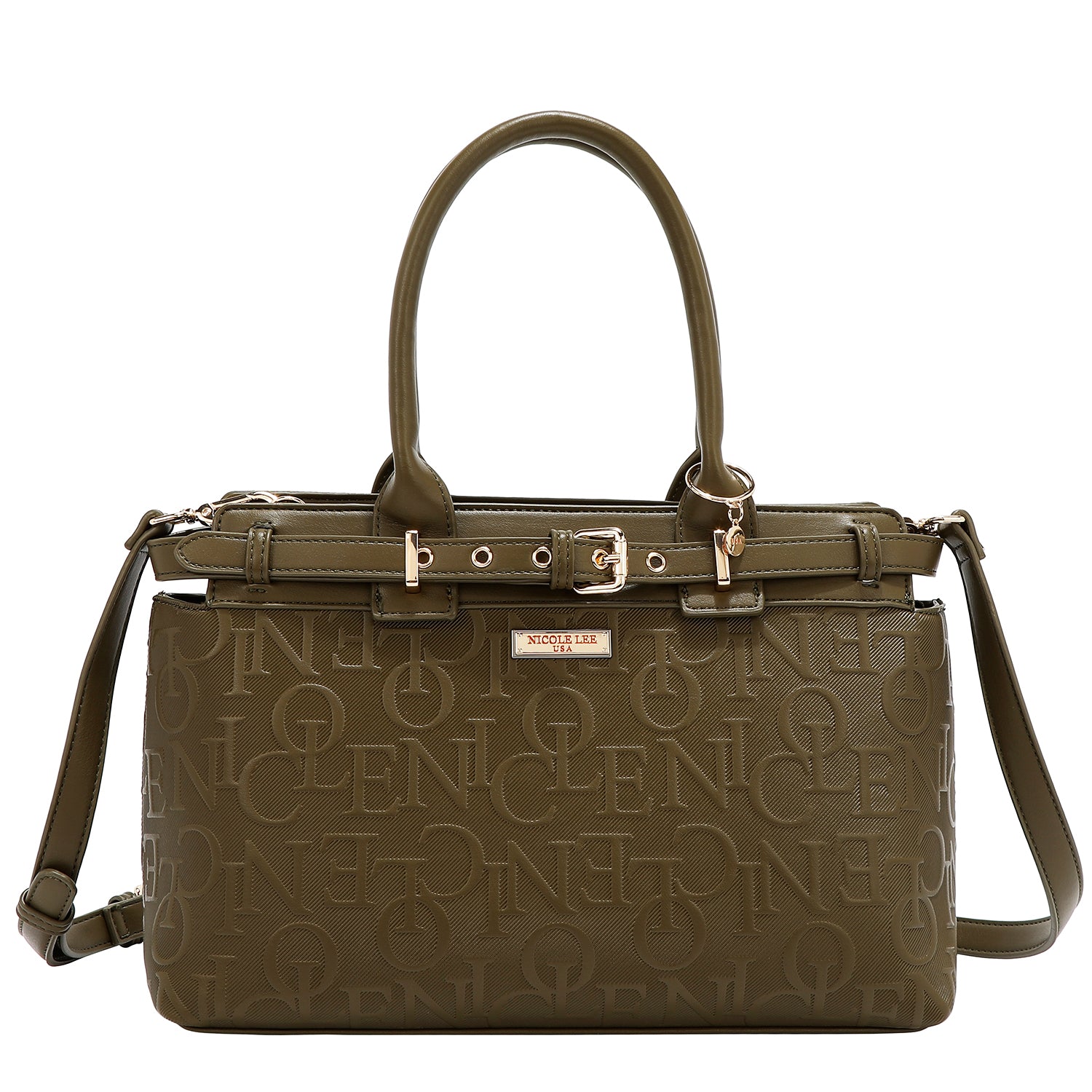 BOLSO SATCHEL ELEGANCE EN RELIEVE (OLIVA)