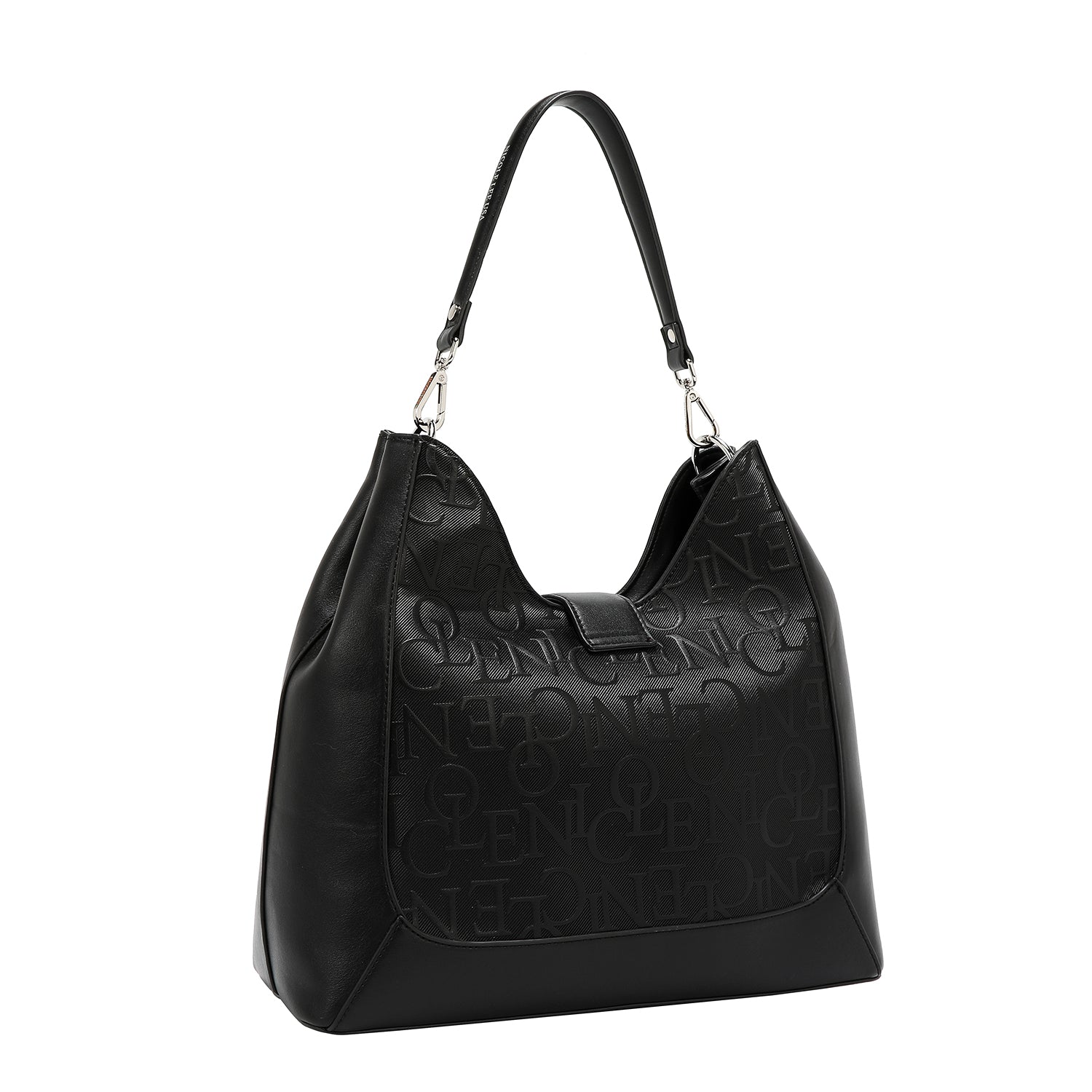 BOLSO DE HOMBRO GRANDE ELEGANCIA EN RELIEVE (NEGRO)
