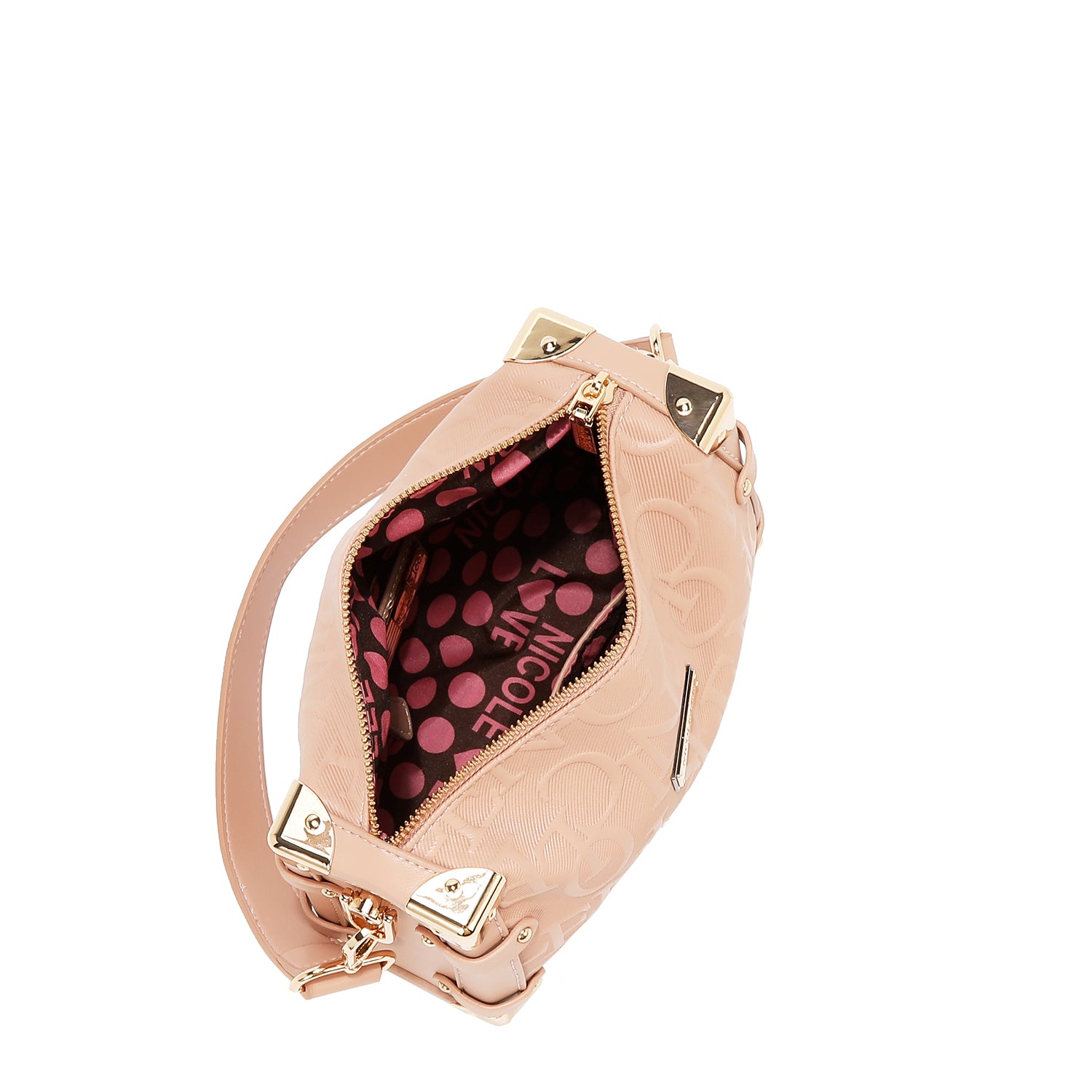 BOLSO DE HOMBRO CUADRADO ELEGANCIA EN RELIEVE (MARRON)