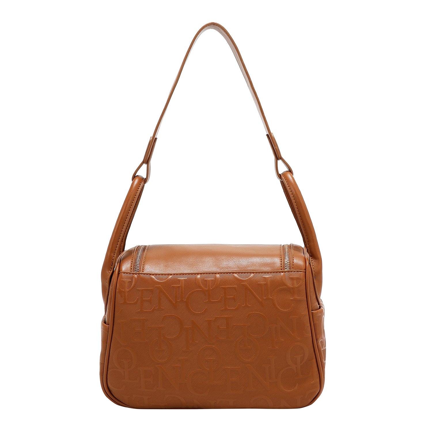 BOLSO DE HOMBRO ELEGANCIA EN RELIEVE (MARRON)