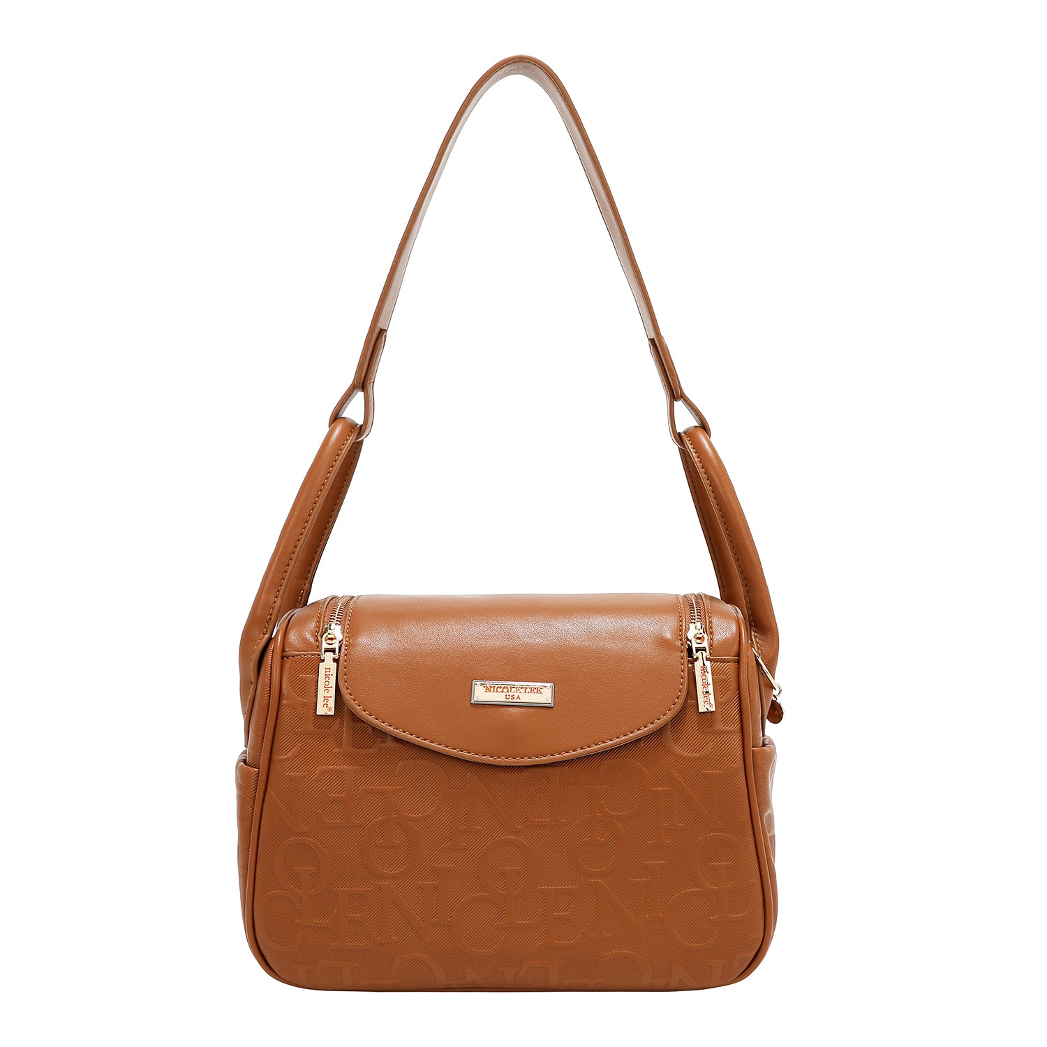 BOLSO DE HOMBRO ELEGANCIA EN RELIEVE (MARRON)