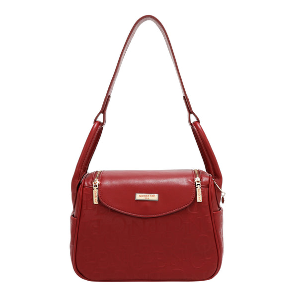 BOLSO DE HOMBRO ELEGANCIA EN RELIEVE (ROJO)