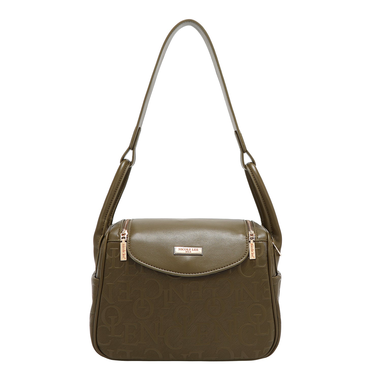 BOLSO DE HOMBRO ELEGANCIA EN RELIEVE (OLIVA)