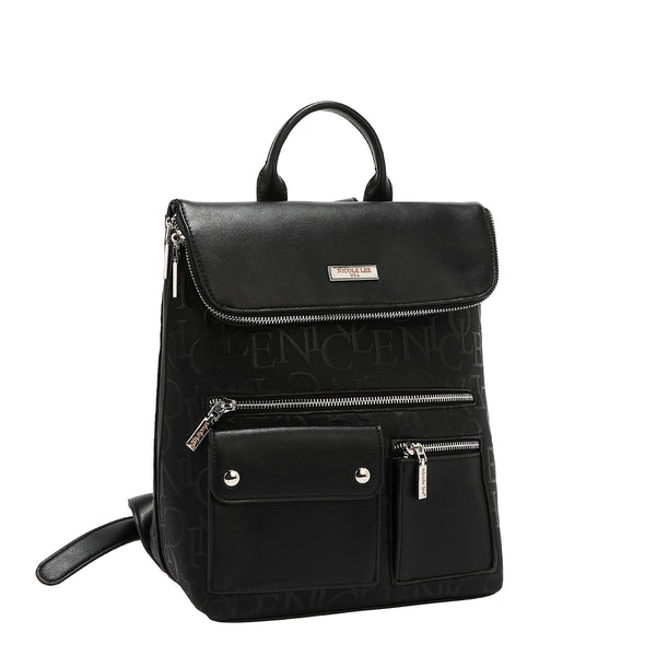 MOCHILA MULTIBOLSILLOS ELEGANCIA EN RELIEVE (NEGRO)
