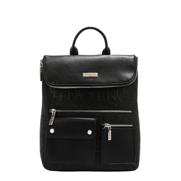 MOCHILA MULTIBOLSILLOS ELEGANCIA EN RELIEVE (NEGRO)