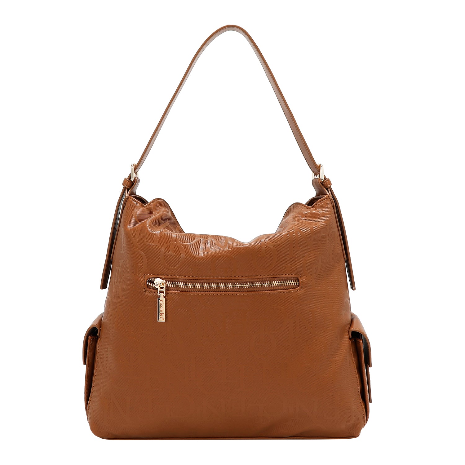 BOLSO DE HOMBRO GRANDE ELEGANCIA EN RELIEVE (MARRON)